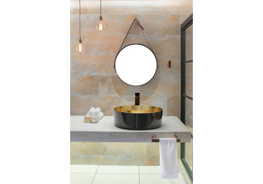 Zdjęcie: Wysoka bateria umywalkowa Paros czarna INVENA