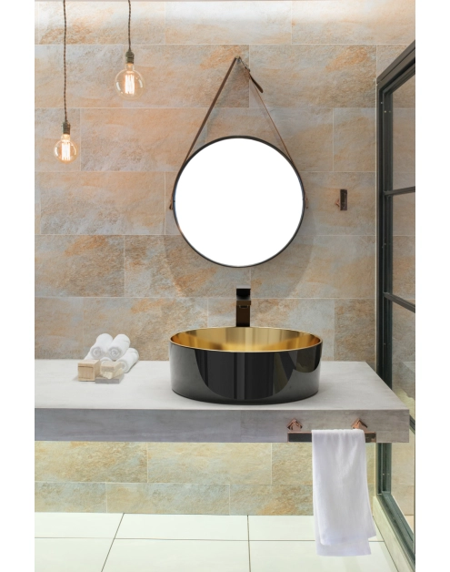 Zdjęcie: Wysoka bateria umywalkowa Paros czarna INVENA