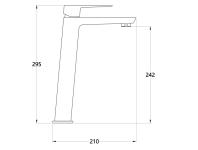 Zdjęcie: Wysoka bateria umywalkowa Paros czarna INVENA