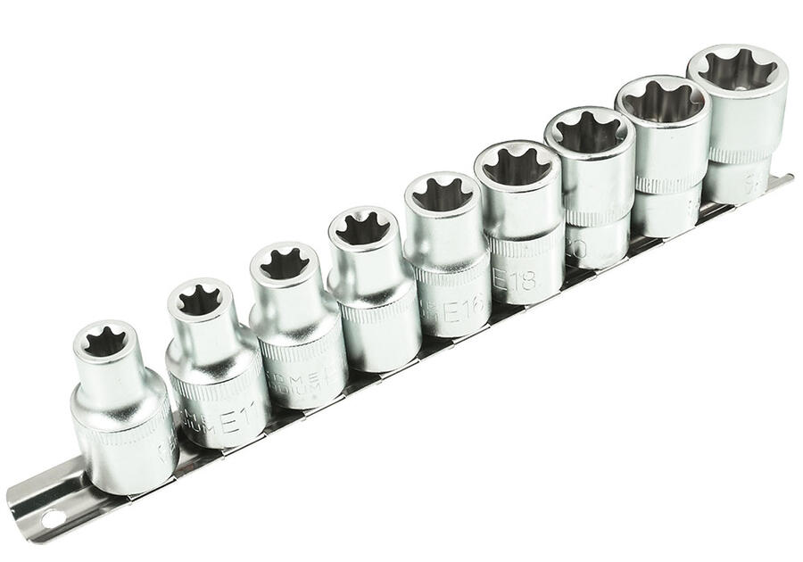 Zdjęcie: Zestaw nasadek Torx 1/2" E10-E24 9 sztuki VERKE