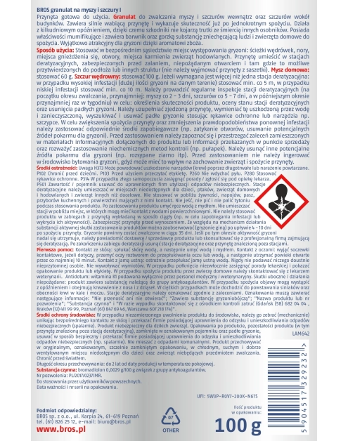 Zdjęcie: Granulat na myszy i szczury 100 g BROS