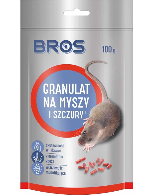 Zdjęcie: Granulat na myszy i szczury 100 g BROS