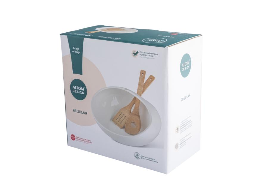 Zdjęcie: Salaterka Regular 30,5x30,5x14,5 cm z bambusowymi łyżkami ALTOM DESIGN