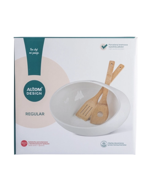 Zdjęcie: Salaterka Regular 30,5x30,5x14,5 cm z bambusowymi łyżkami ALTOM DESIGN