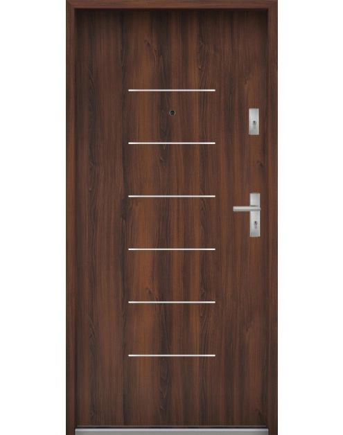 Zdjęcie: Drzwi wejściowe do mieszkań Bastion A-39 Orzech 90 cm lewe OSPŁ KR CENTER