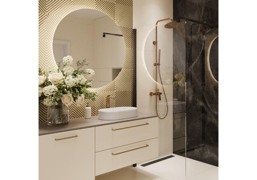 Zdjęcie: Deszczownia z baterią natryskową Neri Plus miedź INVENA