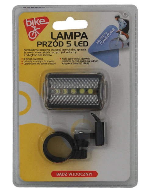 Zdjęcie: Lampa rowerowa przednia 5-LED BIKE OK