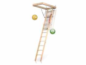 Schody strychowe OptiStep Olo PSB klapa biała+poręcz 1,54 W/m2K, 60x120/280 KRONMAT