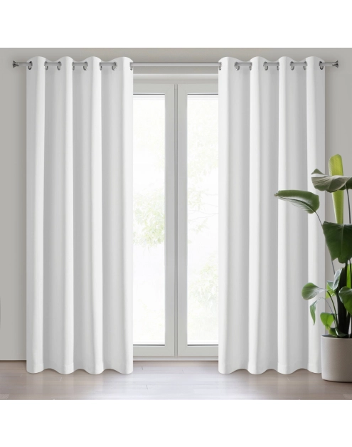 Zdjęcie: Zasłona gotowa Logan 135x250 cm biały EUROFIRANY