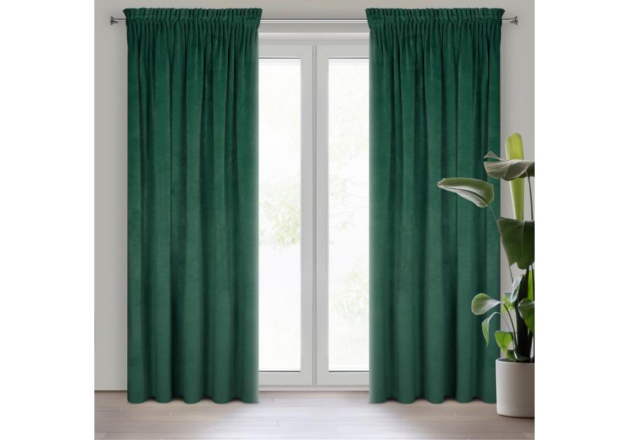 Zdjęcie: Zasłona gotowa Villa na taśmie 140x270 cm ciemnozielony EUROFIRANY