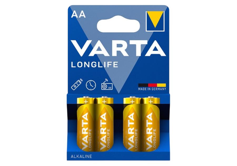 Zdjęcie: Baterie alkaliczne Longlife LR6/AA 4 sztuki VARTA