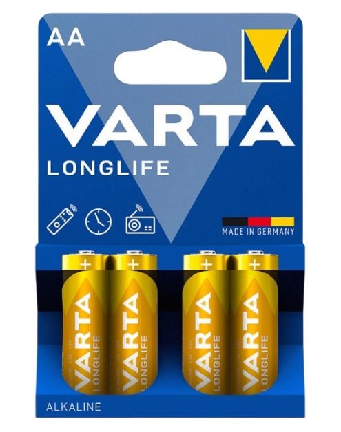 Zdjęcie: Baterie alkaliczne Longlife LR6/AA 4 sztuki VARTA