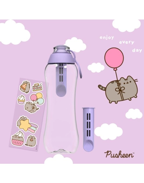 Zdjęcie: Butelka Soft 0,5 L z dwoma wkładami filtrującymi i naklejką Pusheen DAFI