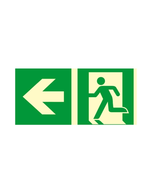 Zdjęcie: Oznaczenie "Kierunek do wyjścia drogi ewakuacyjnej w lewo" 15x30 cm METRO
