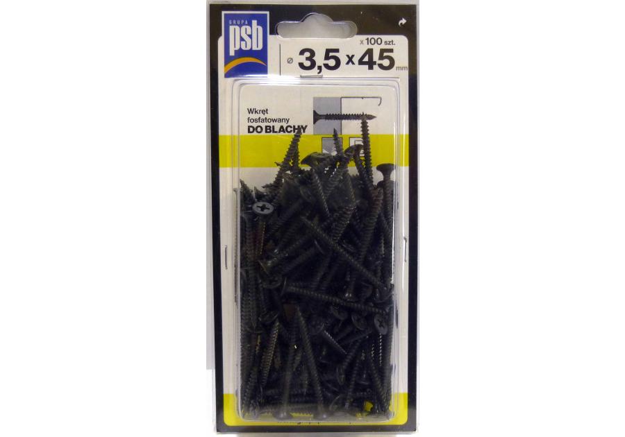 Wkręt fosfatowany do blachy 3,5x45 mm - 100 szt. SILA