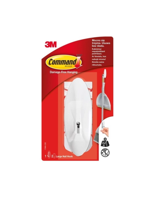 Zdjęcie: Haczyk wielokrotnego użytku duży z metalowym uchwytem COMMAND