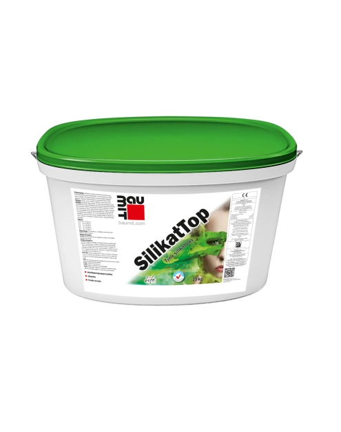 Zdjęcie: Tynk silikatowy SilikatTop K2 - kolor biały Life 0019 - 25 kg BAUMIT
