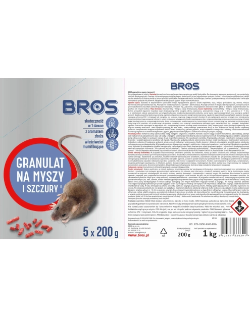 Zdjęcie: Granulat na myszy i szczury 1 kg BROS