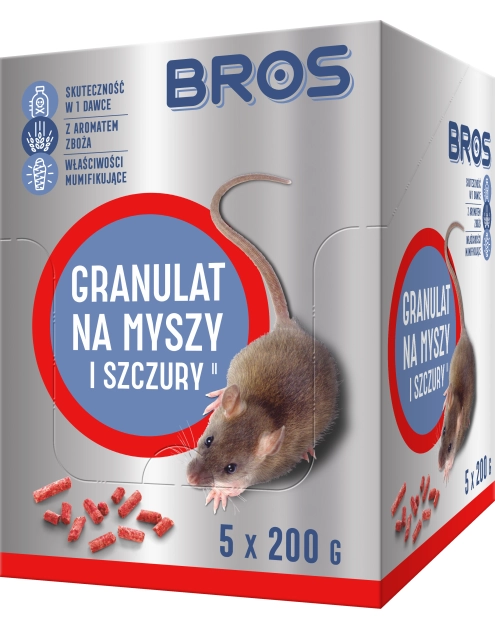 Zdjęcie: Granulat na myszy i szczury 1 kg BROS
