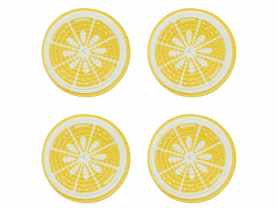 Zestaw podkładek Tropicana słomkowych okrągłych średnica 10 cm dekoracja cytryna ALTOM DESIGN