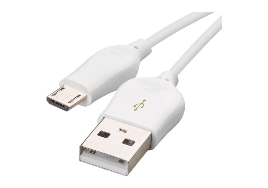 Zdjęcie: Kabel USB 2.0, wtyk A - micro B, ładowanie Quick Charge, transmisja danych, 1 m, biały EMOS