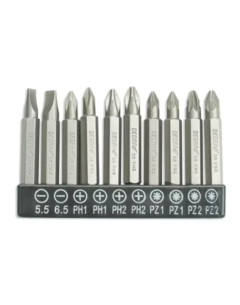 Zdjęcie: Zestaw bitów 50 mm SL5.5, 6.5 PH 1/2 PZ 1/2 10 szt. DEDRA