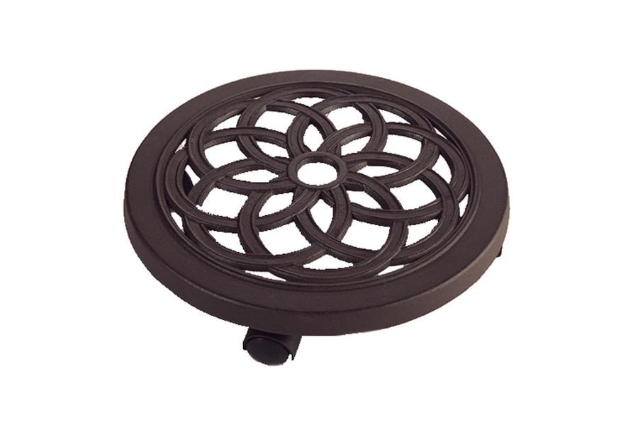 Zdjęcie: Podstawka drewniana na kółkach pod doniczkę Flora Roll Fonte, fi30 cm, aluminium NORTENE