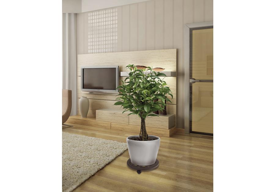 Zdjęcie: Podstawka drewniana na kółkach pod doniczkę Flora Roll Fonte, fi30 cm, aluminium NORTENE