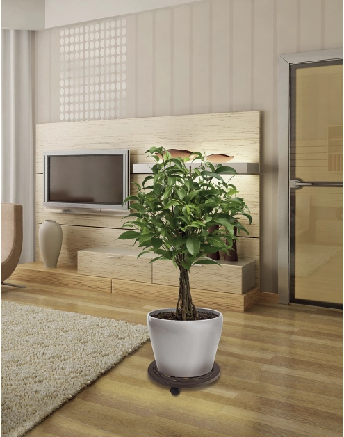 Zdjęcie: Podstawka drewniana na kółkach pod doniczkę Flora Roll Fonte, fi30 cm, aluminium NORTENE