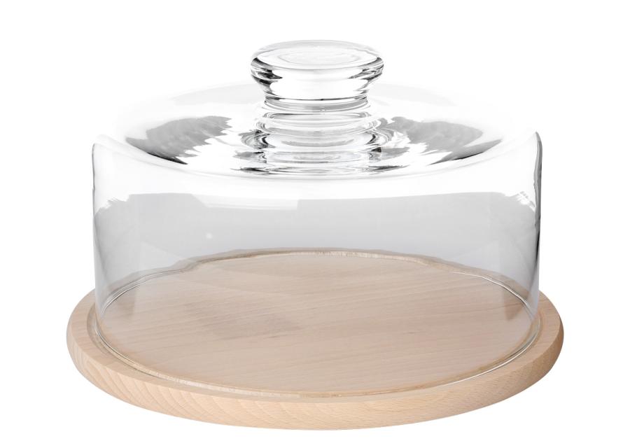 Zdjęcie: Pojemnik na ser z drewnianym spodem średnica 24 cm EDWANEX