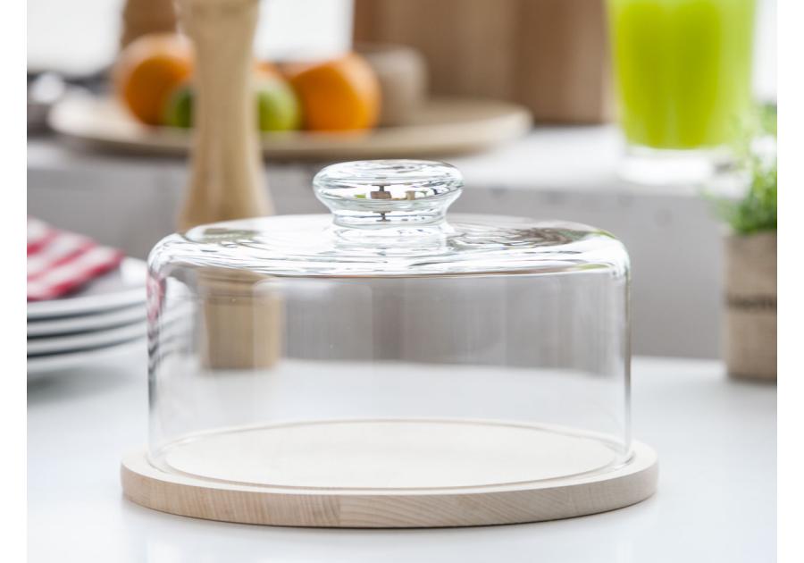 Zdjęcie: Pojemnik na ser z drewnianym spodem średnica 24 cm EDWANEX