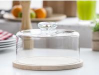 Zdjęcie: Pojemnik na ser z drewnianym spodem średnica 24 cm EDWANEX