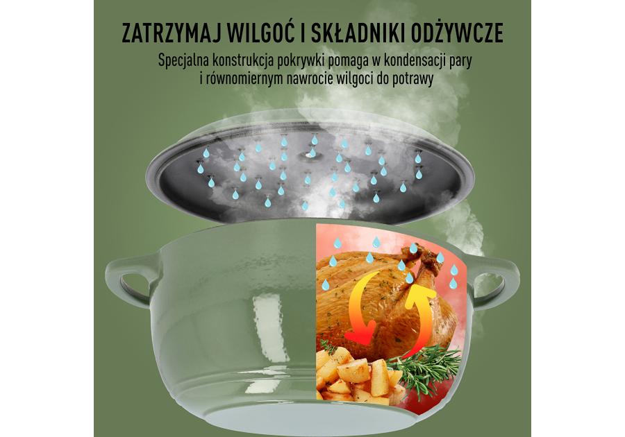Zdjęcie: Garnek żeliwny emaliowany szałwiowy 5,8 L BROWIN