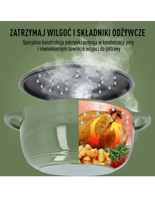 Zdjęcie: Garnek żeliwny emaliowany szałwiowy 5,8 L BROWIN