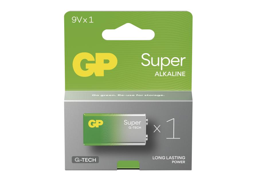 Zdjęcie: Bateria alkaliczna GP SUPER 9V (6LR61) 1PP EMOS