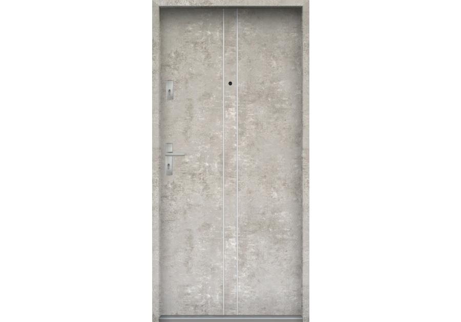 Zdjęcie: Drzwi wejściowe do mieszkań Bastion A-38 Beton naturalny 80 cm prawe OSPŁ KR CENTER