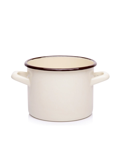 Zdjęcie: Garnek bez pokrywki 18 cm - 3,2 L gładki kremowy EMALIA PLESZEW