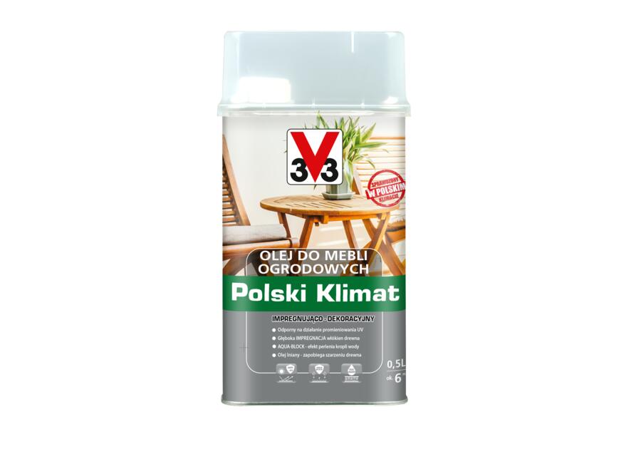 Zdjęcie: Olej do mebli ogrodowych Polski Klimat 0,5 L Tek V33