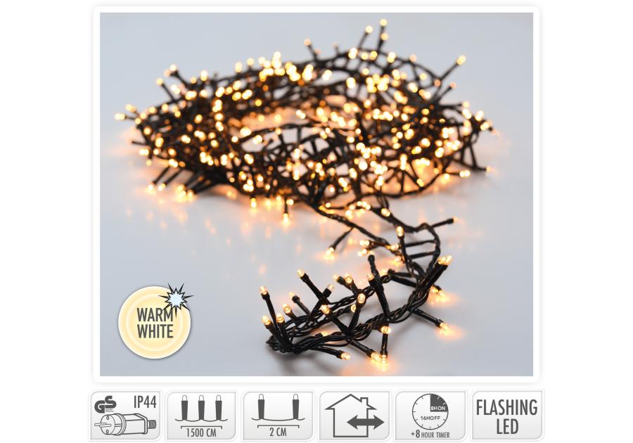 Zdjęcie: Oświetlenie iskrzące ciepły biały z zimnym 12 m zewnętrzne KOOPMAN