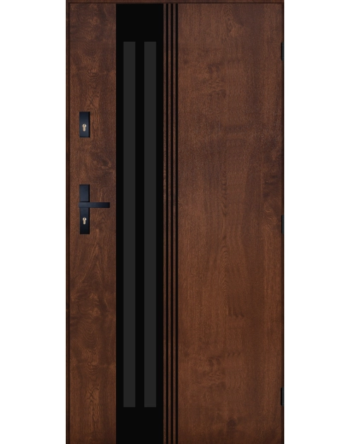 Zdjęcie: Drzwi zewnętrzne santorini orzech 90p komplet PANTOR