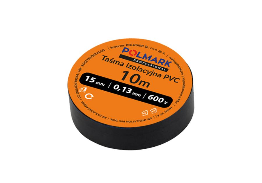 Zdjęcie: Taśma elektroizolacyjna 0,13mm x 19mm x 10m czarna POLMARK