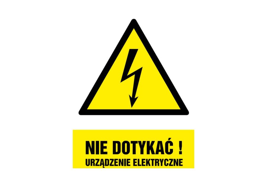 Zdjęcie: Oznaczenie "Nie dotykać urządzenie elektryczne" 14,8x21 cm METRO