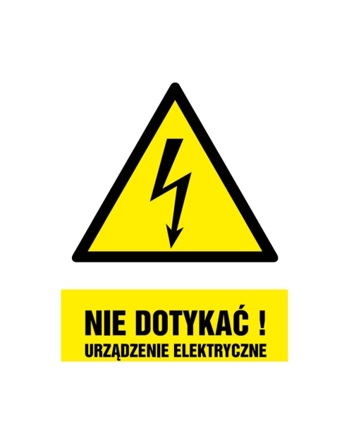Zdjęcie: Oznaczenie "Nie dotykać urządzenie elektryczne" 14,8x21 cm METRO