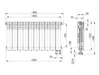 Zdjęcie: Grzejnik aluminiowy G350F/10 z dolnym zasilaniem KFA