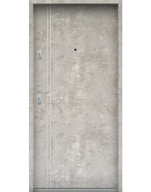 Zdjęcie: Drzwi wejściowe do mieszkań Bastion A-37 Beton naturalny 90 cm prawe ODR KR CENTER
