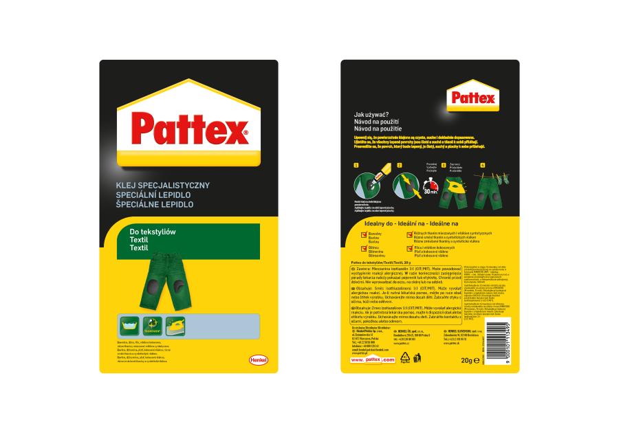 Zdjęcie: Klej specjalistyczny do tekstyliów 20 g PATTEX