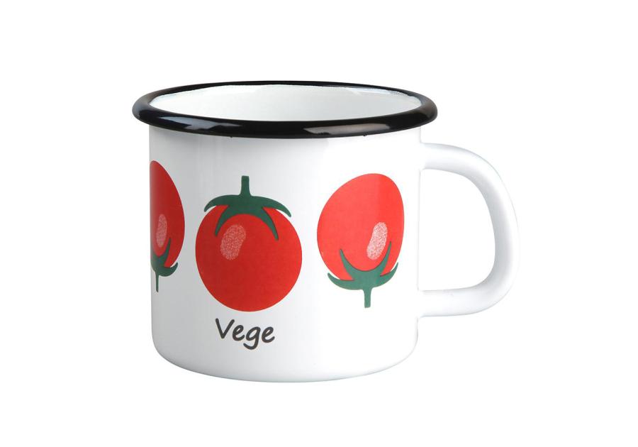 Zdjęcie: Kubek Modern vege pomidor emaliowany 0,45 L - 9 cm biały SILESIA