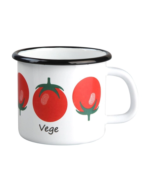 Zdjęcie: Kubek Modern vege pomidor emaliowany 0,45 L - 9 cm biały SILESIA