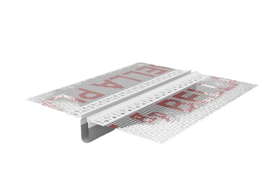 Zdjęcie: Listwa PVC dylatacyjna "E" z siatką, prosta BP15 L250 szara membrana BELLA PLAST
