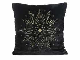 Poduszka dekoracyjna świąteczna 45x45 cm czarno-złota EUROFIRANY